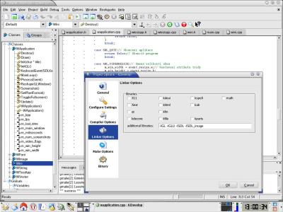 Pilinkovn OpenGL knihoven ve vvojovm prosted KDevelop